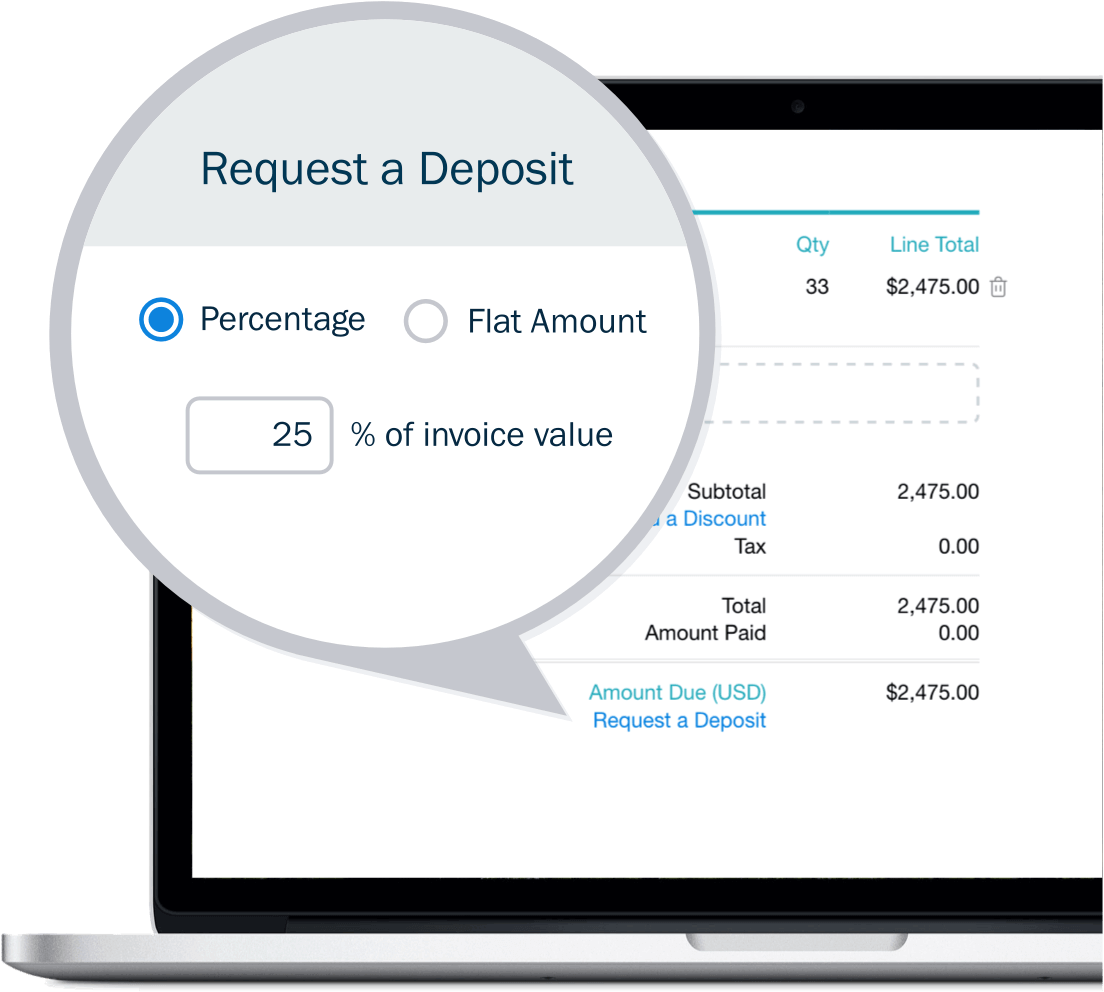 Request a deposit payment