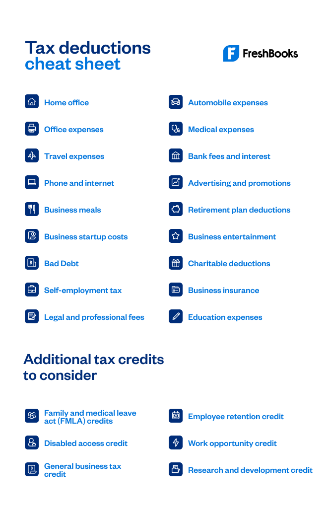 tax deductions cheat sheet